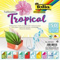 Poch 50 feuilles à plier 80g 15x15cm tropical - Folia thumbnail image