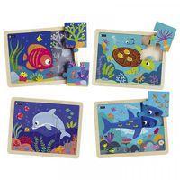 Lot de 4 puzzles - les animaux de la mer -offre spéciale thumbnail image