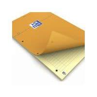 OXFORD Bloc-Notes Perforé Orange A4+ Ligné 8mm Jaune et Margé 80 Feuilles Agrafées Couverture Carte Enduite Or thumbnail image 5