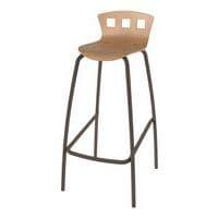 Tabouret 4 pieds hauteur 80 cm coque Caro bois naturel Mobidecor thumbnail image