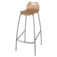 Tabouret 4 pieds hauteur 80 cm coque Bandana bois naturel Mobidecor thumbnail image 4