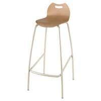 Tabouret 4 pieds hauteur 80 cm coque Bandana bois naturel Mobidecor thumbnail image 5