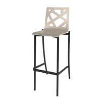 Tabouret Best 4 pieds ht 80 cm coque Mozaik bois naturel ou teinté thumbnail image 3