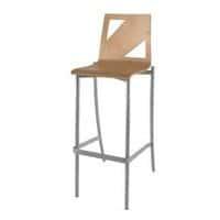 Tabouret Best 4 pieds hauteur 80 cm coque Moda bois naturel ou teinté thumbnail image 2