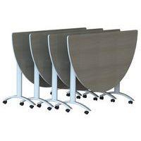 Table Isy 1/2 rond Ø 160 cm DL plateau strat pliant chêne bardolino/gris argent thumbnail image 3