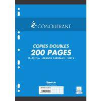 Paquet 50 copies doubles 90g A4 seyes perforées - Conquerant thumbnail image