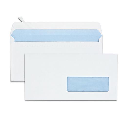 Enveloppes autocollantes blanches siligom fenêtre 80gr 110x220mm - GPV fullname image