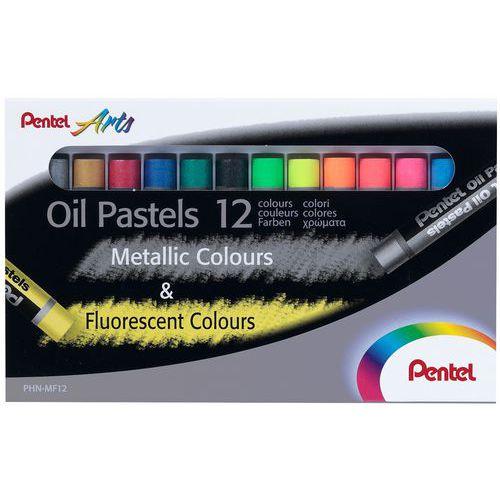 Boite de 12 Pastels à l'huile : 6 fluos et 6 métallisées 8mm thumbnail image 1