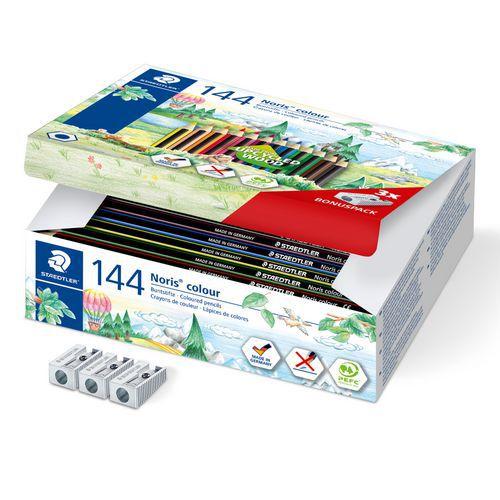 Classpack 144 crayons couleurs Noris Colour Staedtler + 3 taille crayons gratuits thumbnail image 1