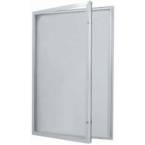 Vitrine d'exterieur porte battante - Fond aluminium - Porte en verre de sécurité - Serrure différente thumbnail image 1