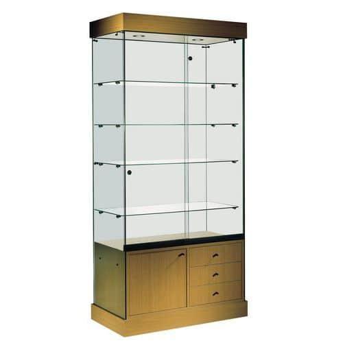 Vitrine Faggio Avec armoire basse et éclairage Lxhxp: 90 x 192 x 46 cm thumbnail image 1