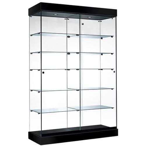 Vitrine ASF avec éclairage halogène - Noir Lxhxp: 125 x 192 x 46 cm thumbnail image 1