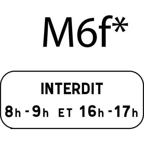 Panonceau pour panneaux de signalisation type B - M6f - Donne des précisions concernant l'interdiction de stat fullname image