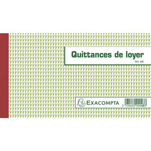 Manifold Quittances de loyer Exacompta - 12,5 x 21 cm - 50 feuillets triple - Autocopiant fullname image