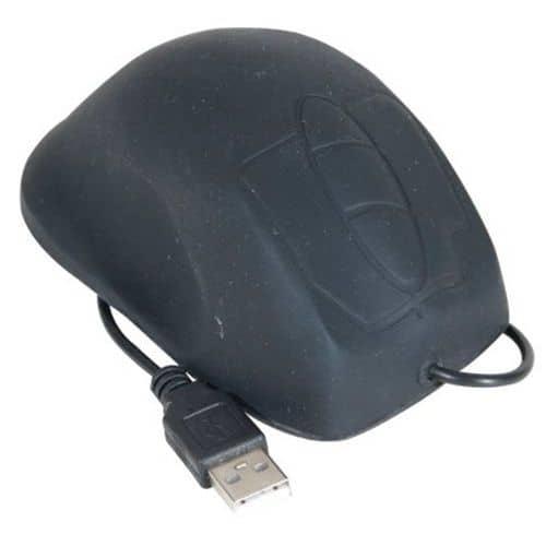 Souris étanche en silicone USB/PS2 noire thumbnail image 1