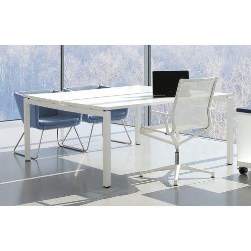 Bureau droit Bench 2 places Inesa Blanc 200 cm thumbnail image 1