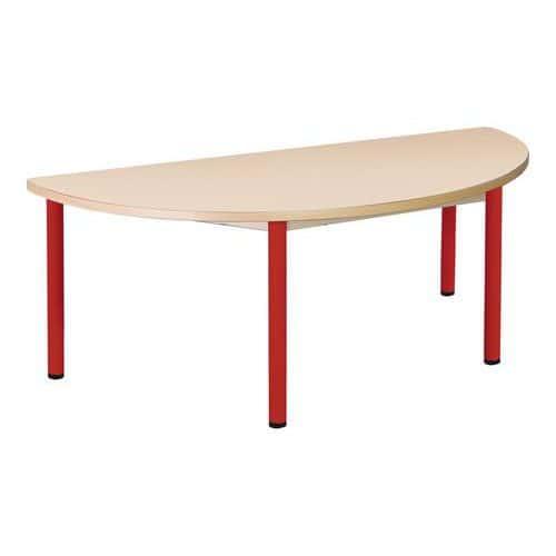 Table fixe Chloé plateau beige 4 pieds demi-lune - Mobidecor fullname image