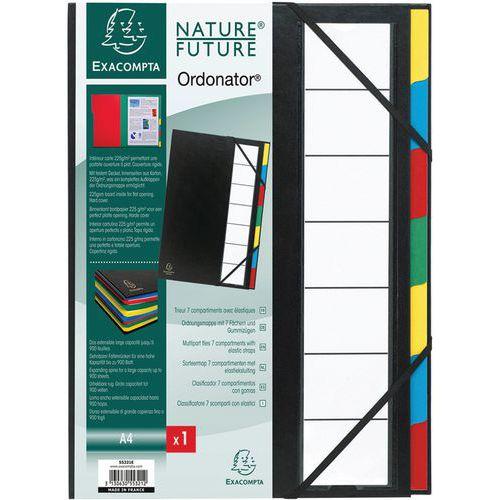 Lot de 6 trieurs rigide ordonator extensible 7 compartiments noir Noir thumbnail image 1