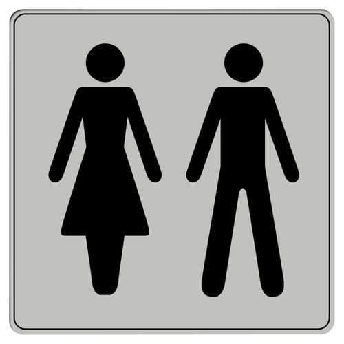 Pictogramme en polystyrène ISO 7001 - Toilette homme / femme thumbnail image 1