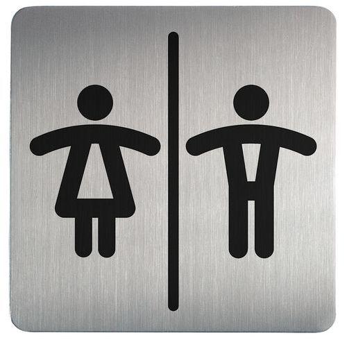 Pictogramme design carré toilette - Hommes et femmes fullname image