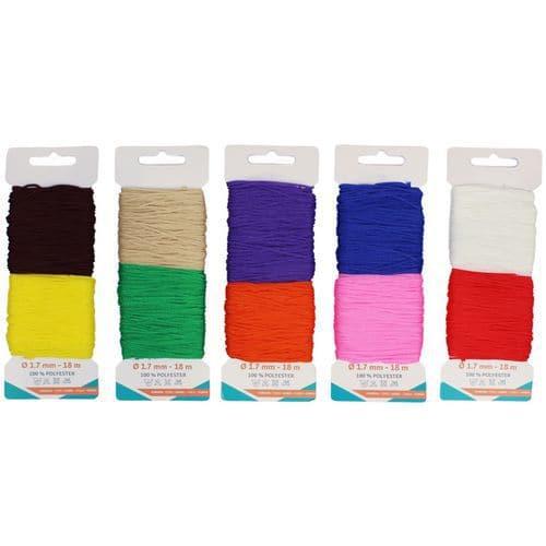 Lot de 10 cordons colorés de 18m, non élastique thumbnail image 1