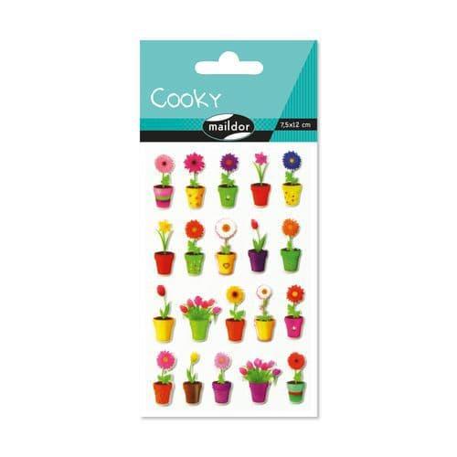 Etui 20 stickers 3d cooky 1 planche fleurs 2 - Maildor fullname image