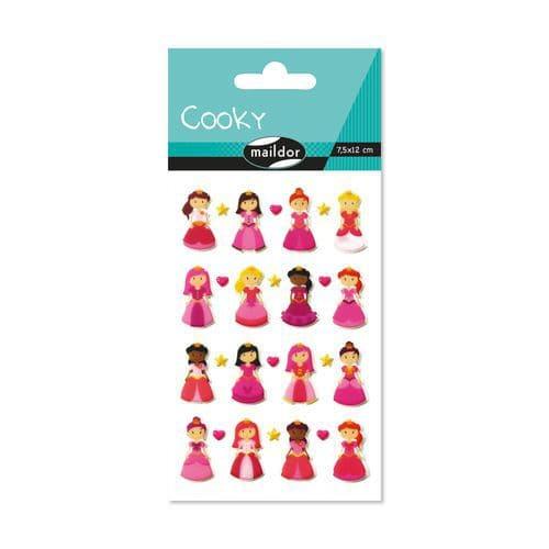 Etui 28 stickers 3d cooky 1 planche princesses 2 - Maildor fullname image