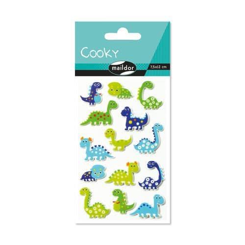 Etui stickers 3d cooky 1 planche dinosaures - Maildor fullname image