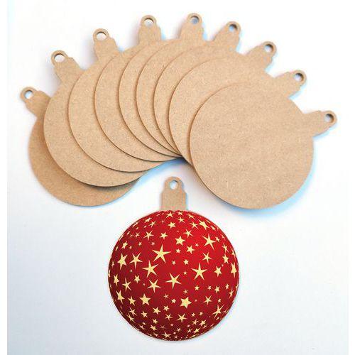 Lot 10 maxi boules de noël en bois à décorer et à suspendre thumbnail image 1