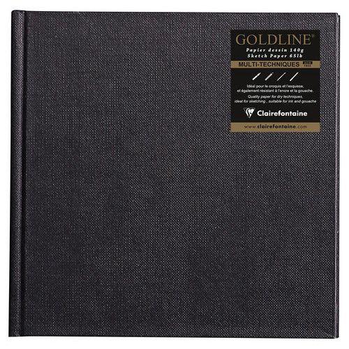 Carnet Collé Goldline 140g papier blanc carré - Clairefontaine fullname image