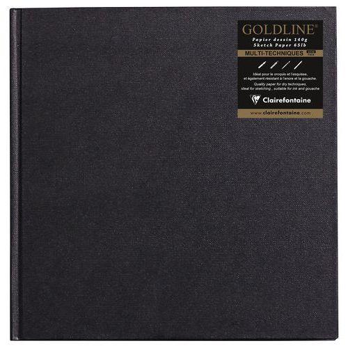 Carnet Collé Goldline 140g papier blanc carré - Clairefontaine fullname image