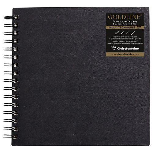 Carnet Spiralé Goldline 140g papier blanc carré - Clairefontaine fullname image