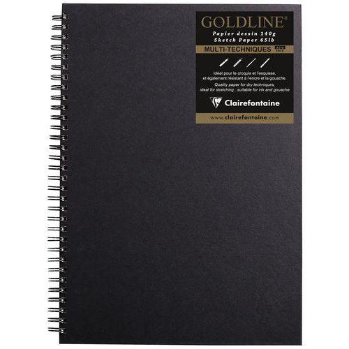 Carnet Spiralé Goldline 140g papier blanc portrait - Clairefontaine fullname image