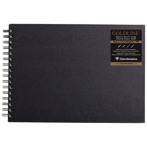 Carnet Spiralé Goldline 140g papier ivoire paysage - Clairefontaine fullname image