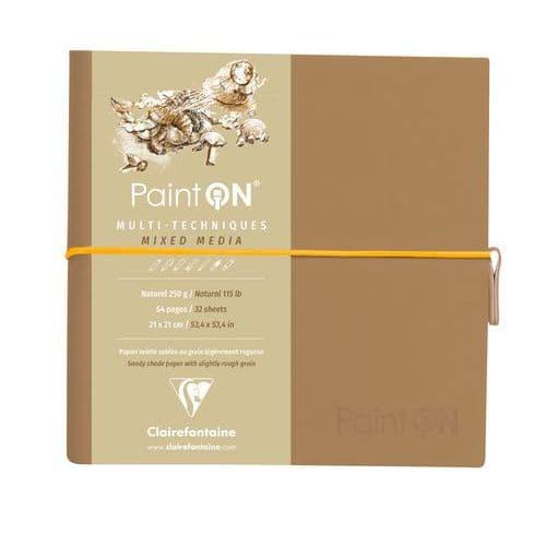 Carnet Cousu PaintON naturel 250g - Clairefontaine fullname image