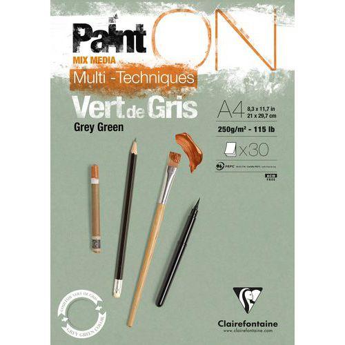 Bloc 30 feuilles PaintON Vert de Gris 250g - Clairefontaine thumbnail image 1