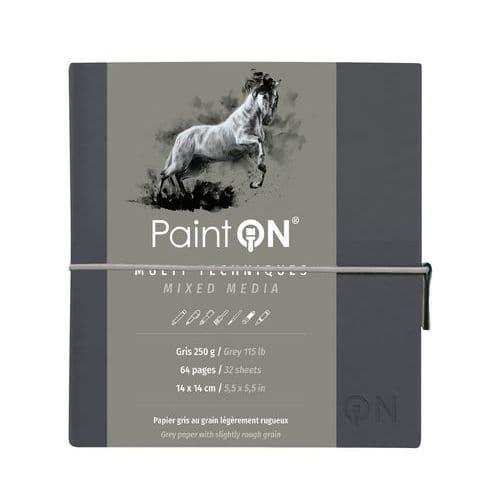 Carnet Cousu PaintON gris 250g - Clairefontaine fullname image