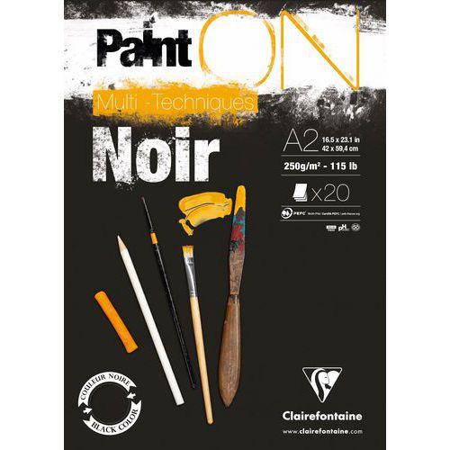 Bloc 20 feuilles PaintON Noir 250g - Clairefontaine fullname image