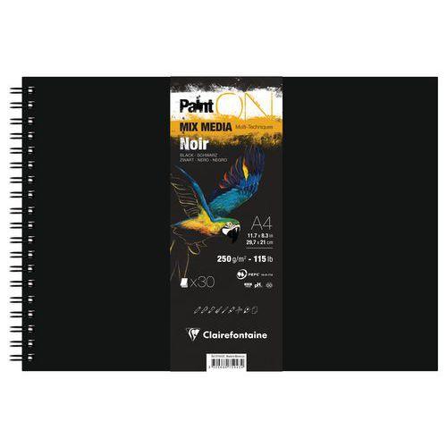 Carnet spiralé PaintON Noir 250g - Clairefontaine fullname image