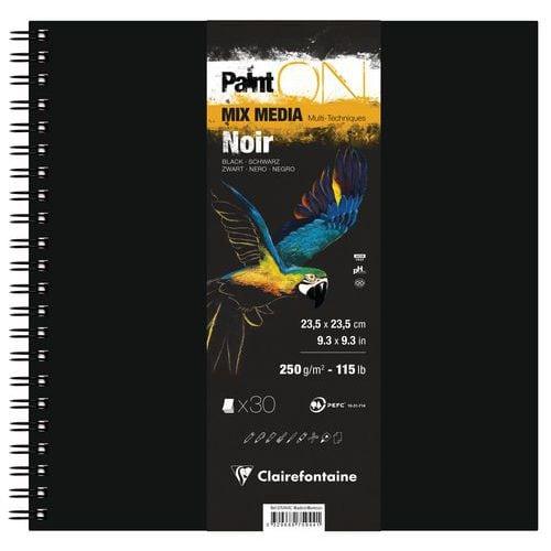 Carnet spiralé PaintON Noir 250g - Clairefontaine fullname image