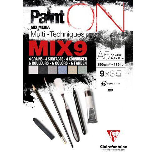 Bloc 27 feuilles PaintON MIX9 250g - Clairefontaine fullname image