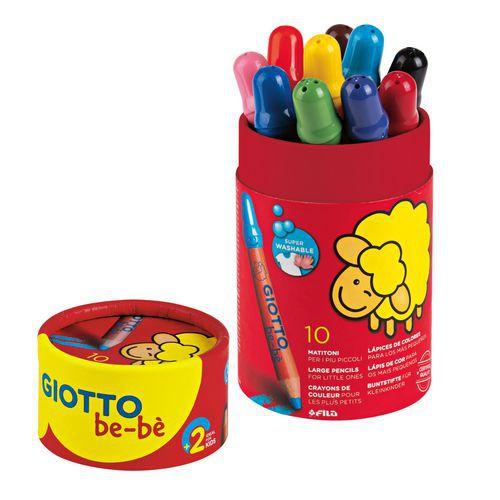 Pot 10 crayons couleurs gros module mine géante Ø 7 mm bébé - Giotto fullname image