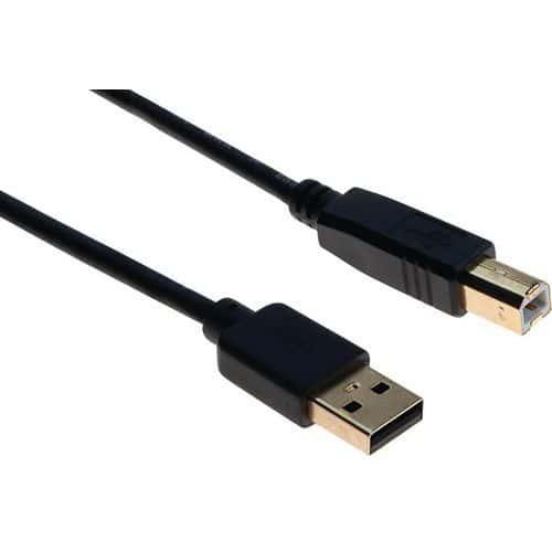 Cordon USB 2.0 type A et B avec ferrites noir - 5,0 m fullname image