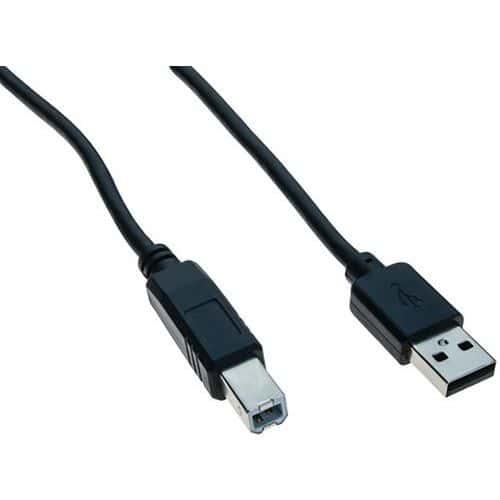 Cordon USB 2.0 type A et B noir - 1,8 m fullname image