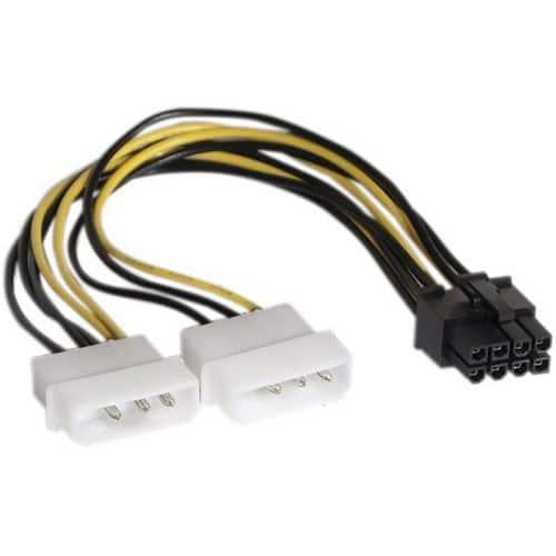 Adaptateur d'alimentation Molex vers PCI-E 8 pins - 15 cm fullname image