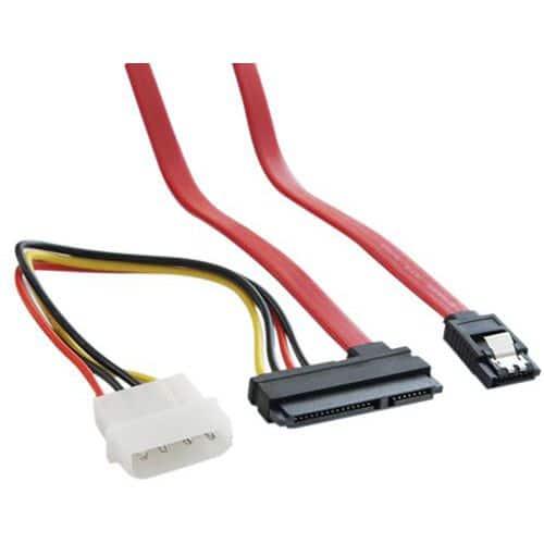 Câble SATA 2 en 1 avec alimentation Molex - 50cm thumbnail image 1