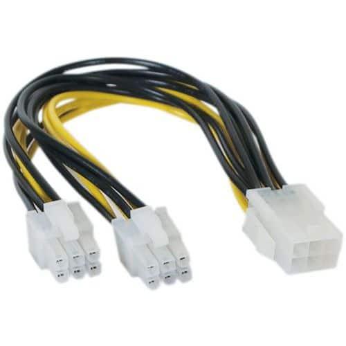 Doubleur d'alimentation PCI Express 6 pins -15 cm fullname image