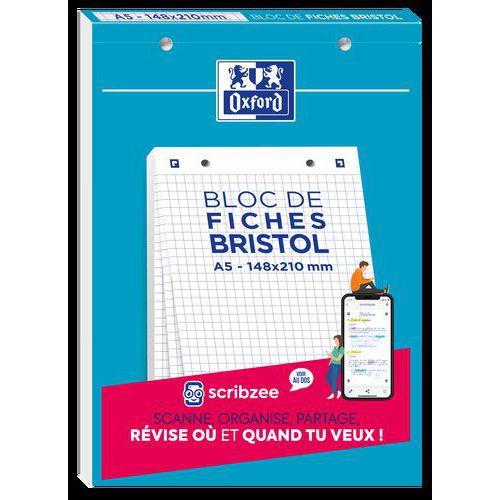 Bloc 30 Fiches Bristol 2.0 A5 Petits Carreaux 5mm - Oxford fullname image