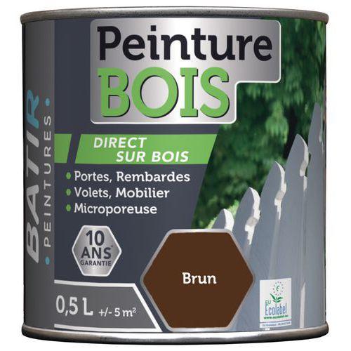 Peinture bois ecolabel Batir - 0,5L brun thumbnail image 1