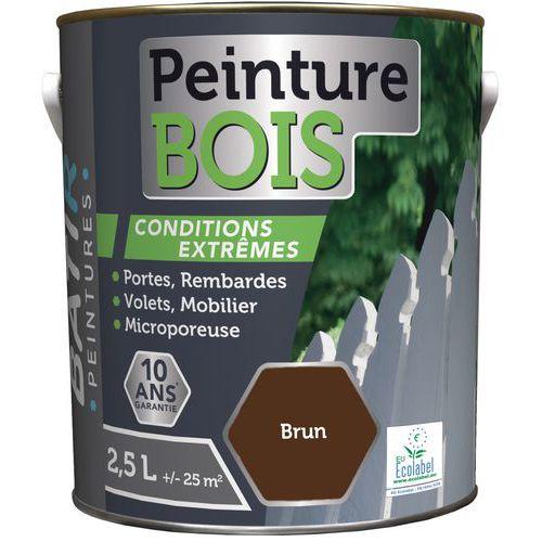 Peinture bois ecolabel Batir - 2,5L brun thumbnail image 1